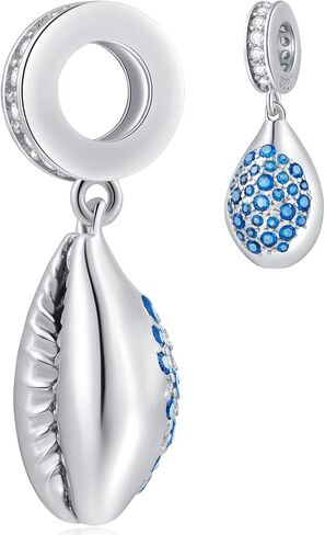 CRISNATA Ocean Series Charm-925 Sterling Silver Rose Gold/Silver Mermaid Ariel and Blue CZ Shell Beads, fits European Sea Charms Bracelet, Gifts for Daughter/Sister/Friends/Mother in Saudi Arabia
