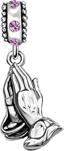 JMQJewelry Praying Hands Dangle Cross Prayer Gesture Birthstone Womens Beads Charm for Bracelets Christmas Halloween Thanksgiving Day in Saudi Arabia