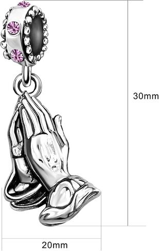 JMQJewelry Praying Hands Dangle Cross Prayer Gesture Birthstone Womens Beads Charm for Bracelets Christmas Halloween Thanksgiving Day in Saudi Arabia