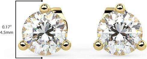 أقراط دائرية من الألماس من 1/2 إلى 4 قيراط للنساء أقراط من الذهب عيار 14 قيراط (G-H، VS1-VS2، cttw) مجموعة مارتيني مكونة من 3 شقوق أقراط ماسية مقطوعة رائعة ترصيع خلفي من Carbon Atelier in Kuwait