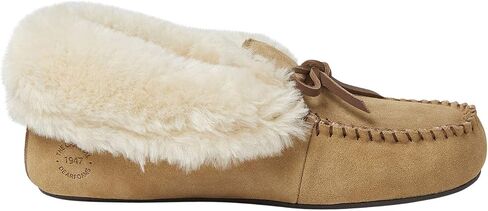 Dearfoams Genuine Suede Foldover Bootie Slipper with Tie womens Slipper in Saudi Arabia