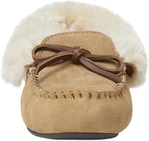 Dearfoams Genuine Suede Foldover Bootie Slipper with Tie womens Slipper in Saudi Arabia