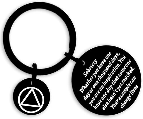 Kivosliviz Sober Gifts Keychain Na Recovery Gifts for Alcoholics Recovering Sober Jewelry Sobriety Keychain in Saudi Arabia