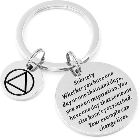 Kivosliviz Sober Gifts Keychain Na Recovery Gifts for Alcoholics Recovering Sober Jewelry Sobriety Keychain in Saudi Arabia