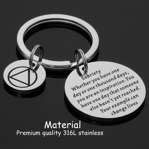 Kivosliviz Sober Gifts Keychain Na Recovery Gifts for Alcoholics Recovering Sober Jewelry Sobriety Keychain in Saudi Arabia