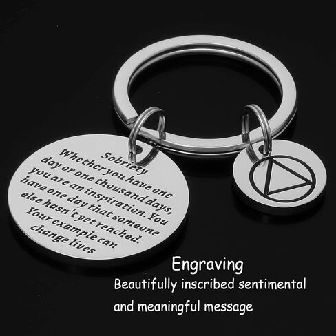 Kivosliviz Sober Gifts Keychain Na Recovery Gifts for Alcoholics Recovering Sober Jewelry Sobriety Keychain in Saudi Arabia