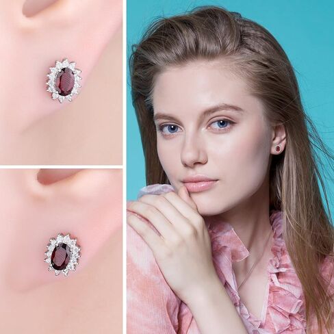 JewelryPalace الأميرة ديانا كيت ميدلتون فئة الأحجار الكريمة جوهرة الياقوت الزمرد روبي أقراط للنساء، 14K الذهب الأصفر مطلي 925 أقراط الفضة الاسترليني للنساء، مجموعة الأقراط in Kuwait