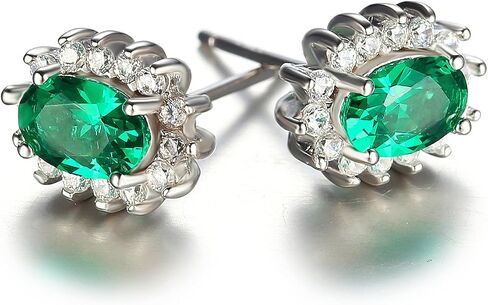 JewelryPalace الأميرة ديانا كيت ميدلتون فئة الأحجار الكريمة جوهرة الياقوت الزمرد روبي أقراط للنساء، 14K الذهب الأصفر مطلي 925 أقراط الفضة الاسترليني للنساء، مجموعة الأقراط in Kuwait