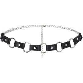 Navoky Punk Leather الخصر سلسلة الهيب هوب البطن سلسلة حزام ملهى ليلي الجسم سلاسل اكسسوارات المجوهرات للنساء والفتيات in Kuwait