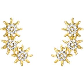 أقراط Capwell + Co Pave Stone Starburst Ear Crawler أقراط على شكل نجمة سماوية هدايا أنيقة للنساء والفتيات الصغيرات in Kuwait
