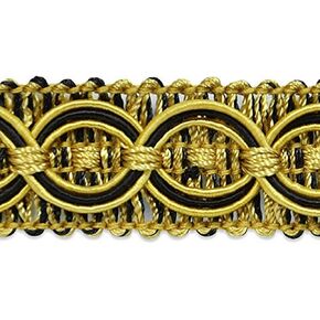 Trims by the Yard 5 Yards of Collette Woven Braid Circle Trim, Black/Gold in Saudi Arabia