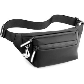 Fanny Pack, Black Waterproof Adjustable Strap Crossbody Waist Pack For Women & Men, Chest Bag for Outdoor, Running, Hiking, Cycling, Travelling in Saudi Arabia