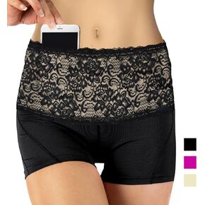 Stashbandz Lace Travel Money Belt, Running Belt, Fanny Pack, Waist Pack, 4 Big Pockets with Silicon Grip, Fits Phones Passport, and More