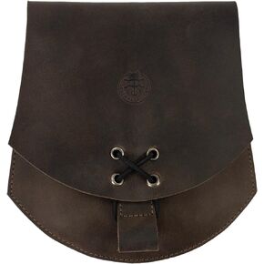 فالهالا جير, شنطة بحزام من العصور الوسطى للنوت بوك الصغيرة والجوال والاكسسوارات - مصنوعة يدويا من الجلد المحبب بالكامل - بني بوربون in Kuwait