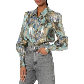 Trina Turk Women's Metallic Button Up Blouse in Kuwait