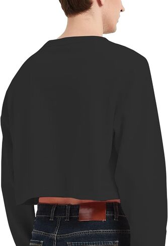 QOYDOY Men's Cropped Cut-Off Hoodie Solid Color Long Sleeves Drawstring Casual Sweatshirts Crop Tops in Saudi Arabia
