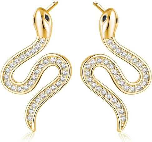 SLUYNZ Sterling Silver CZ Punk Snake Stud Earrings for Women Teen Girls Snake Stud Earrings Drop Men Earrings in Saudi Arabia
