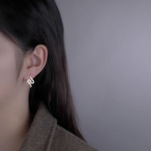 SLUYNZ Sterling Silver CZ Punk Snake Stud Earrings for Women Teen Girls Snake Stud Earrings Drop Men Earrings in Saudi Arabia