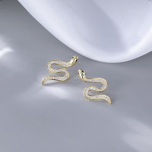 SLUYNZ Sterling Silver CZ Punk Snake Stud Earrings for Women Teen Girls Snake Stud Earrings Drop Men Earrings in Saudi Arabia