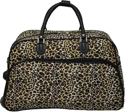 World Traveler 21-Inch Carry-On Rolling Duffel Bag, Black White Paws in Saudi Arabia
