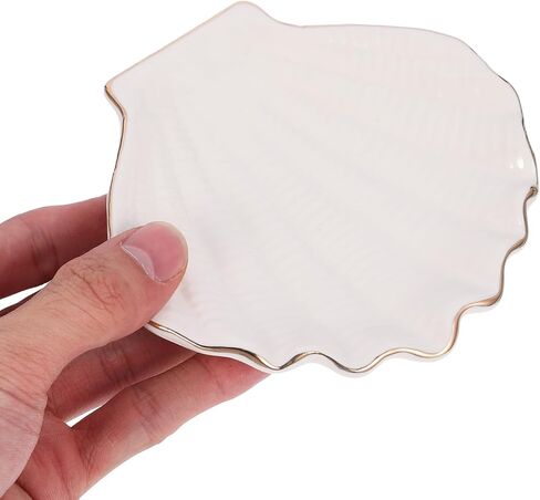 زدروديكو طبق مجوهرات من السيراميك، صينية تقديم من السيراميك، طبق عشاء على شكل صدف بحري، صينية تخزين للمجوهرات والخواتم in Kuwait