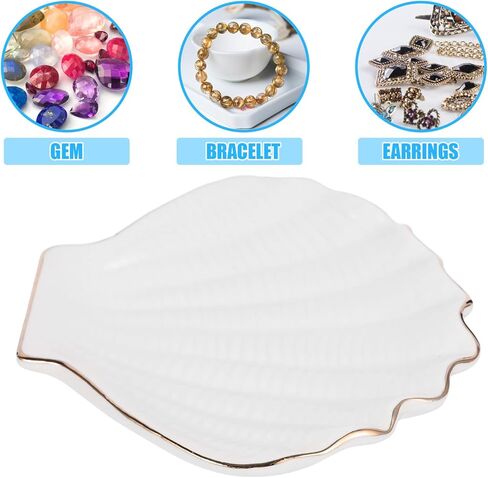 زدروديكو طبق مجوهرات من السيراميك، صينية تقديم من السيراميك، طبق عشاء على شكل صدف بحري، صينية تخزين للمجوهرات والخواتم in Kuwait