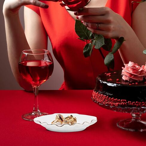 زدروديكو طبق مجوهرات من السيراميك، صينية تقديم من السيراميك، طبق عشاء على شكل صدف بحري، صينية تخزين للمجوهرات والخواتم in Kuwait