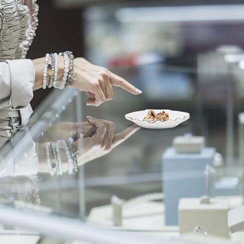 زدروديكو طبق مجوهرات من السيراميك، صينية تقديم من السيراميك، طبق عشاء على شكل صدف بحري، صينية تخزين للمجوهرات والخواتم in Kuwait