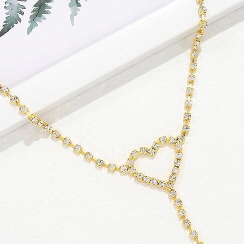 Werhonton حجر الراين الفخذ سلسلة الذهب القلب الساق سلسلة حزب مجوهرات الجسم للنساء والفتيات in Kuwait