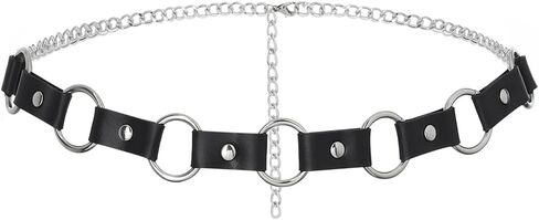 Navoky Punk Leather الخصر سلسلة الهيب هوب البطن سلسلة حزام ملهى ليلي الجسم سلاسل اكسسوارات المجوهرات للنساء والفتيات in Kuwait