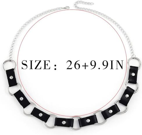 Navoky Punk Leather الخصر سلسلة الهيب هوب البطن سلسلة حزام ملهى ليلي الجسم سلاسل اكسسوارات المجوهرات للنساء والفتيات in Kuwait