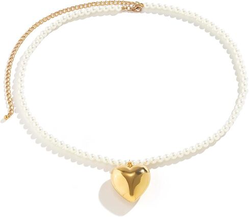 Sexy Simple Pearl Waist Chain Belt Summer Beach Beaded Belly Body Chain Jewelry Festival Rave Pearl Belly Belt Bikini Heart Pendant Body Accessory Jewelry for Women in Saudi Arabia