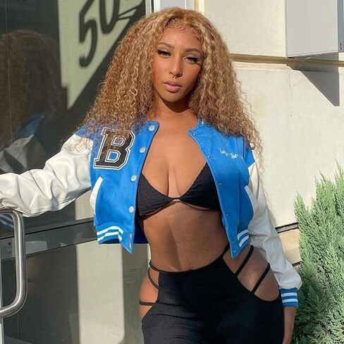 LaPhyran سترات البيسبول للنساء رسالة كم طويل المحاصيل الأعلى اللون كتلة عادية زر أسفل معطف Bomber خمر Y2K in Kuwait