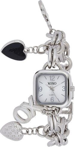 XOXO Women's XO7026 Silver Dial Silver-tone Charm Bracelet Watch in Saudi Arabia