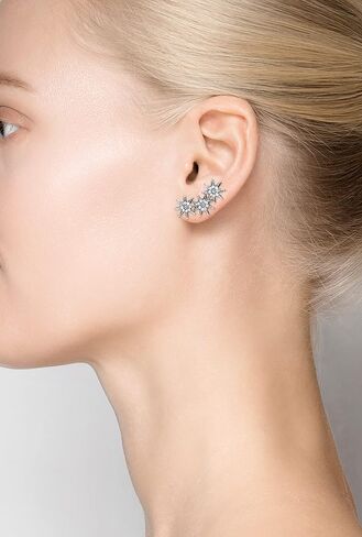 أقراط Capwell + Co Pave Stone Starburst Ear Crawler أقراط على شكل نجمة سماوية هدايا أنيقة للنساء والفتيات الصغيرات in Kuwait