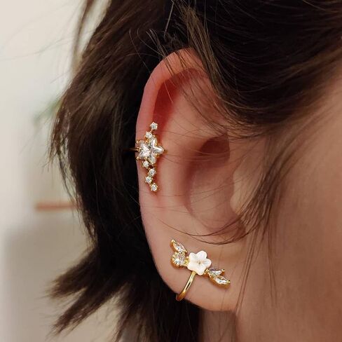 Subiceto 6 قطع الأذن الأصفاد هوب متسلق القرط للنساء الغضروف 5 تشيكوسلوفاكيا الأذن الكفة كليب على الأقراط مع زركونيا مكعب أوبال الأذن الزاحف وهمية الحلزون محارة Daith غير ثقب مجموعة مجوهرات in Kuwait