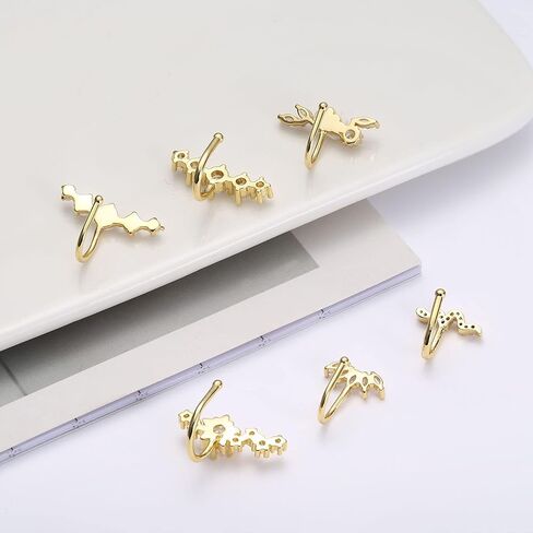 Subiceto 6 قطع الأذن الأصفاد هوب متسلق القرط للنساء الغضروف 5 تشيكوسلوفاكيا الأذن الكفة كليب على الأقراط مع زركونيا مكعب أوبال الأذن الزاحف وهمية الحلزون محارة Daith غير ثقب مجموعة مجوهرات in Kuwait