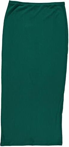BGDK Ribbed Midi Skirt with Elastic Waist for Women- Bodycon Office Pencil Skirt in Saudi Arabia