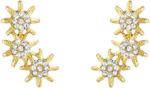أقراط Capwell + Co Pave Stone Starburst Ear Crawler أقراط على شكل نجمة سماوية هدايا أنيقة للنساء والفتيات الصغيرات in Kuwait