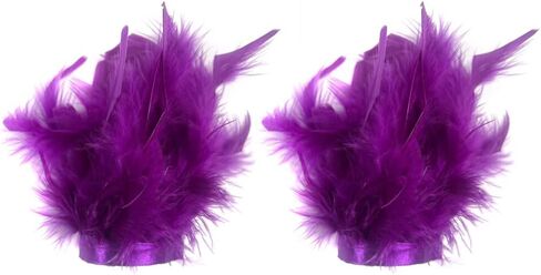 Blue Feather Slap Bracelet Cuffs Satin Turkey Feather Trim Bracelet Cuffs Carnival Feather Accessories Wedding Bridal Feather Wrist Cuff Christmas Party Costume, 1 Pair in Saudi Arabia