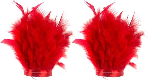 Blue Feather Slap Bracelet Cuffs Satin Turkey Feather Trim Bracelet Cuffs Carnival Feather Accessories Wedding Bridal Feather Wrist Cuff Christmas Party Costume, 1 Pair in Saudi Arabia