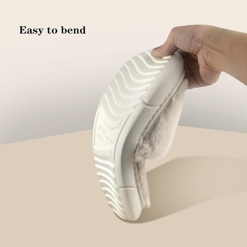 Nyicey Fuzzy House Slippers for Women Plush Comfy Faux Fur Open Toe Lined Slide Shoes Anti-Skid Sole Memory Foam House Bedroom Slippers for Ladies in Kuwait