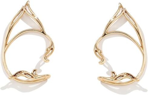 2Pcs Gothic Elf Ear Cuffs - Cute Fairy Cat Ear Wrap Non-Pierced Fake Earrings Cartilage Climber Earring Halloween Costume Cosplay Punk Jewelry for Teen Womens Girls in Saudi Arabia