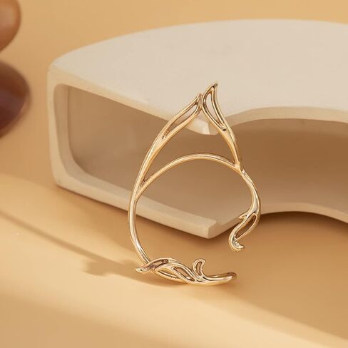 2Pcs Gothic Elf Ear Cuffs - Cute Fairy Cat Ear Wrap Non-Pierced Fake Earrings Cartilage Climber Earring Halloween Costume Cosplay Punk Jewelry for Teen Womens Girls in Saudi Arabia