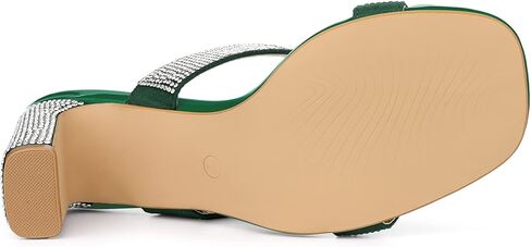 صنادل نسائية من Allegra K بكعب مكتنز من حجر الراين وكعب منزلق in Kuwait