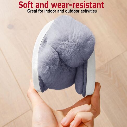 Naichuo Women's Fuzzy Cross Band Plush Slippers Memory Foam House Slippers Fluffy Furry Open Toe Cozy Bedroom Shoes in Kuwait