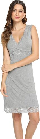 قميص نوم LazyCozy للنساء، قميص نوم مريح خفيف الوزن، قميص نوم برقبة على شكل حرف V in Kuwait