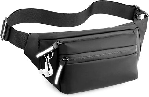 Fanny Pack, Black Waterproof Adjustable Strap Crossbody Waist Pack For Women & Men, Chest Bag for Outdoor, Running, Hiking, Cycling, Travelling in Saudi Arabia