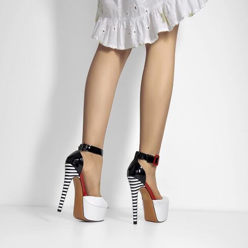 VERISSON Women's Fashion Mary Jane Stiletto Pumps Round Toe Buckle Strappy Platform Court Shoes in Saudi Arabia