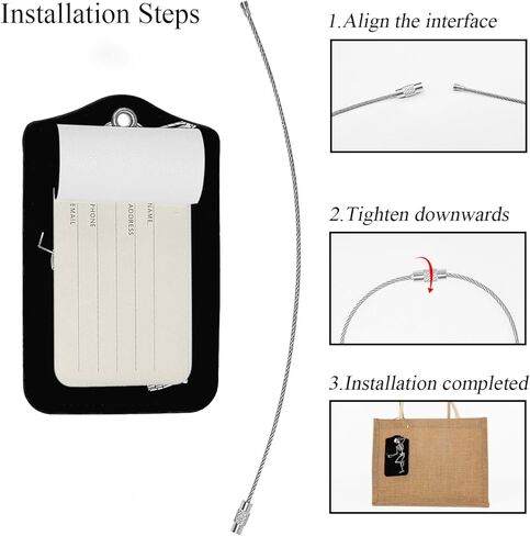 علامات الأمتعة EKOBLA مع غطاء خصوصية خلفي كامل مع هيكل عظمي بحلقة فولاذية مع كوكتيل مضحك عظم مخيف قطعة واحدة من علامة الحقيبة الناعمة قطعة واحدة من بطاقة تعريف الاسم، أسود in Kuwait